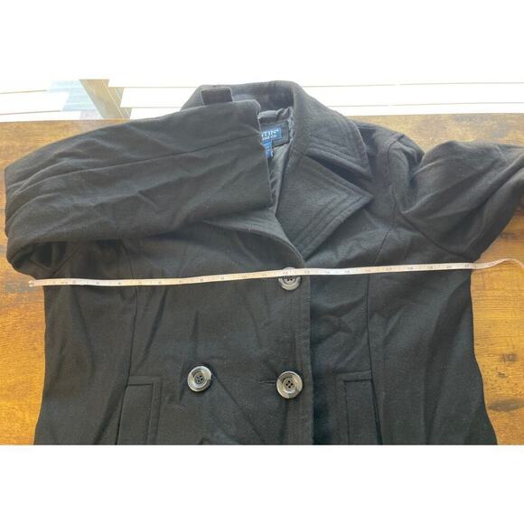 Austin Clothing Co. Womens L Black 80%Wool Blend Winter ButtonDown Pocket Coat - Picture 4 of 11